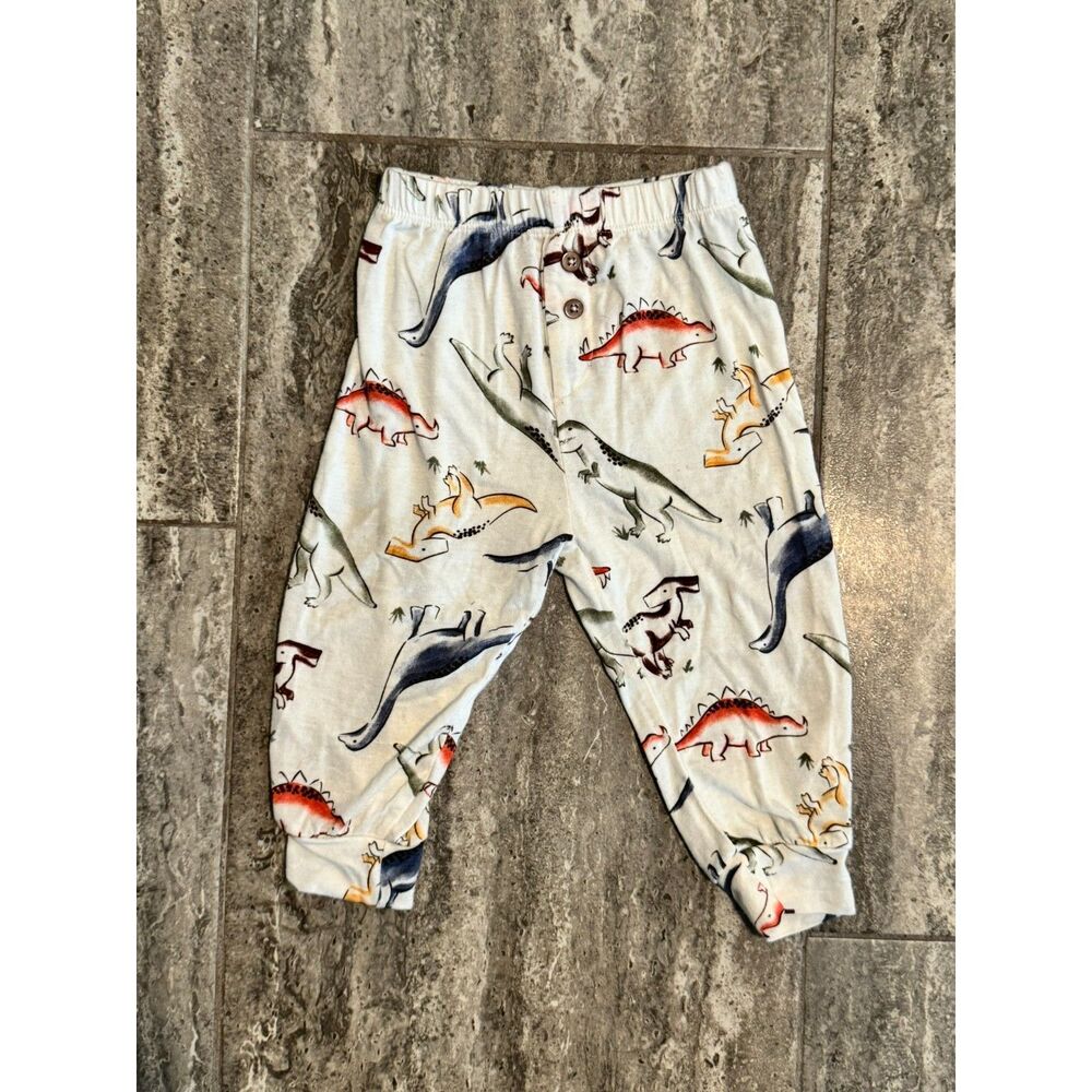 Milkberry Dinosaur Print Bamboo Baby Pants Joggers Size 6-9 Months